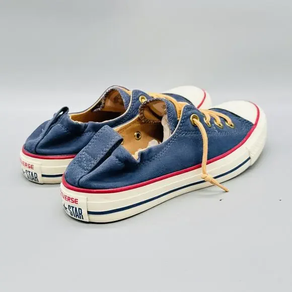 Converse Shoes Womens 7 Blue Canvas All Star Shoreline Slip On Sneakers Casual - Picture 7 of 10